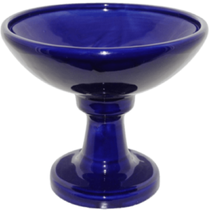 Fruteira Azul Marinho com Pé de Porcelana