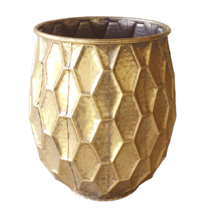 Vaso Latão Dourado Grande