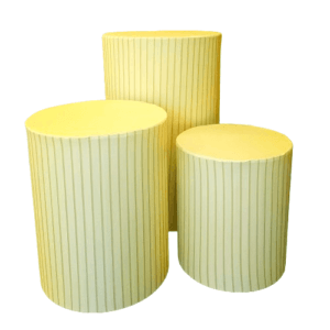 Trio de Cilindros Amarelo Ripado P, M e G