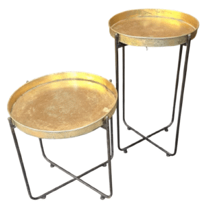 Mesas Laterais Douradas Redondas