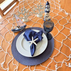 Mesa Posta Fundo do Mar – Kit 8 lugares